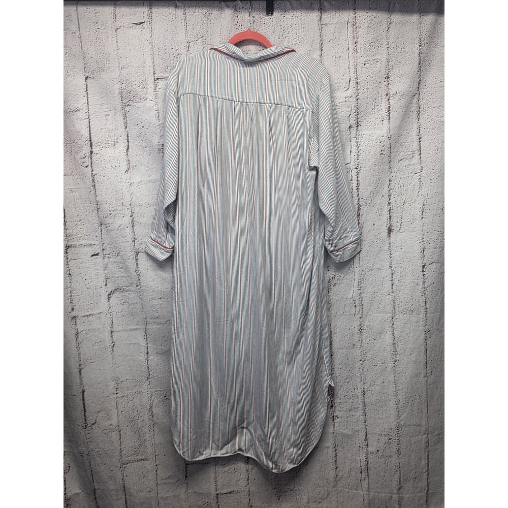 Vtg Christian Dior Lingerie Cotton Nightgown Large Light Blue Embroidered Logo - Picture 4 of 10